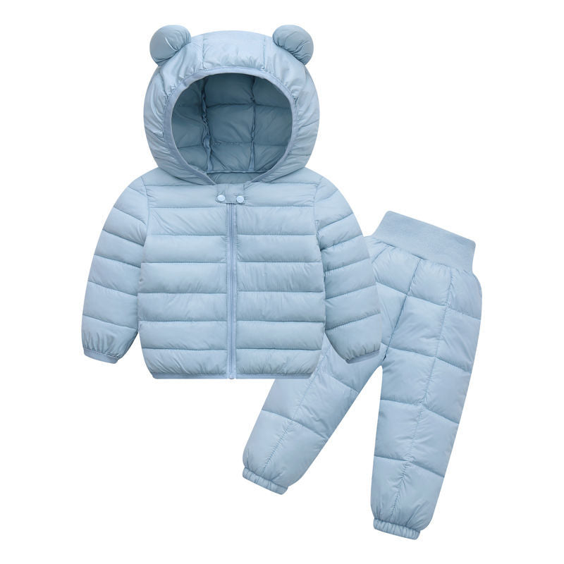 Kid Baby Boy Girl Down Cotton Warm 2 Pcs Sets