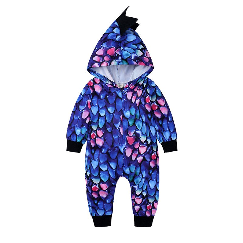 Toddler Baby Dinosaur Hooded Long Sleeve Romper