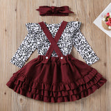 Baby Mädchen Leopard Set Valentine Langarm Rüschen 2 Stück 0-24M