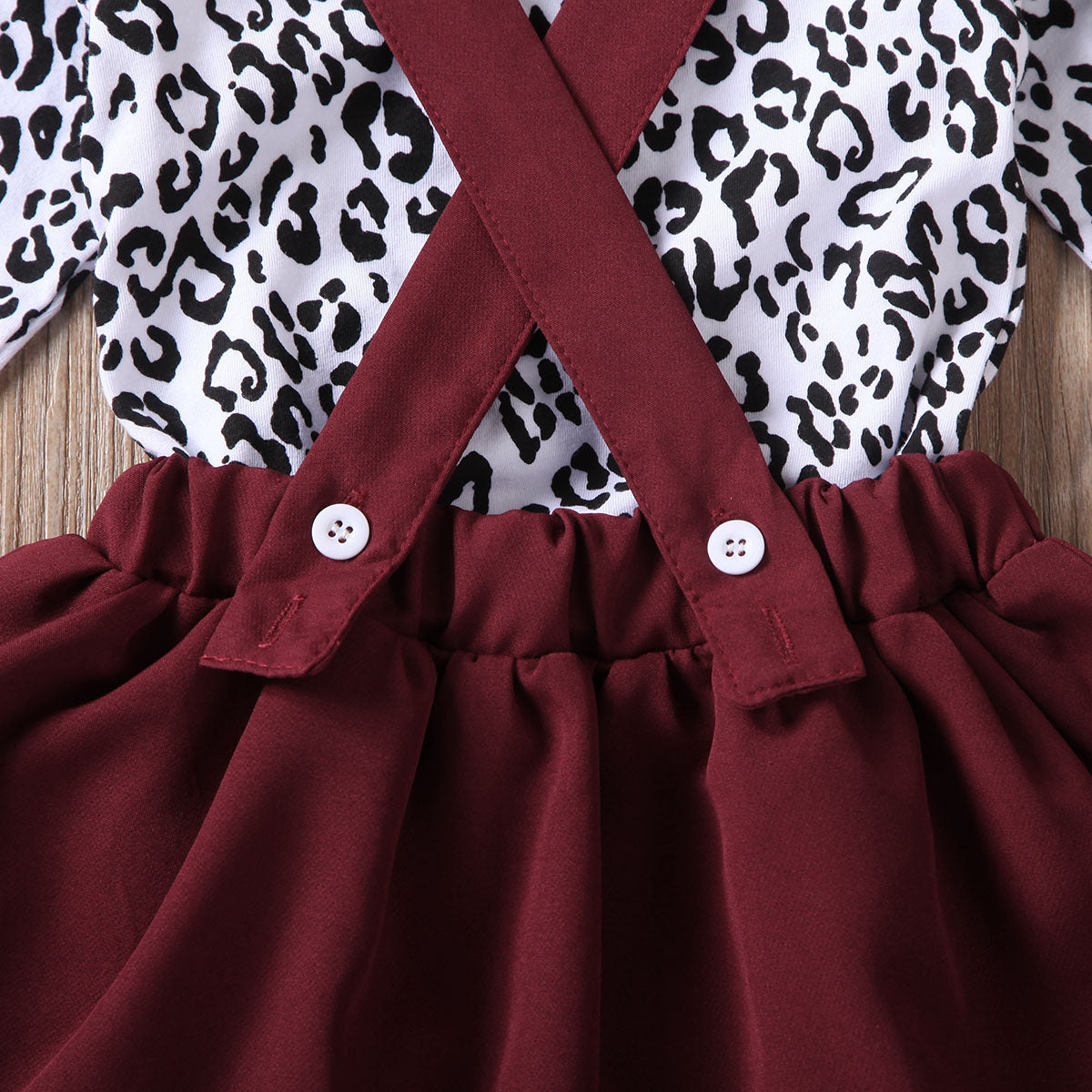 Baby Mädchen Leopard Set Valentine Langarm Rüschen 2 Stück 0-24M