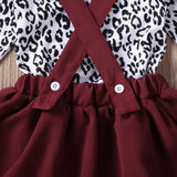 Baby Mädchen Leopard Set Valentine Langarm Rüschen 2 Stück 0-24M