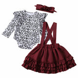 Baby Mädchen Leopard Set Valentine Langarm Rüschen 2 Stück 0-24M
