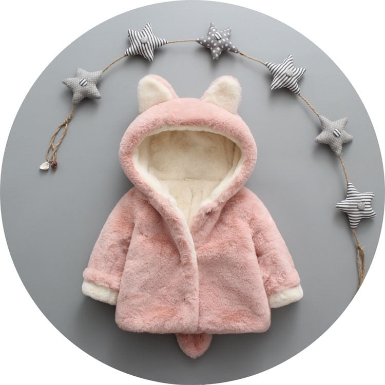 Toddler Girls Coat Winter Fashion Rabbit Thick Outwear 0-4 Years