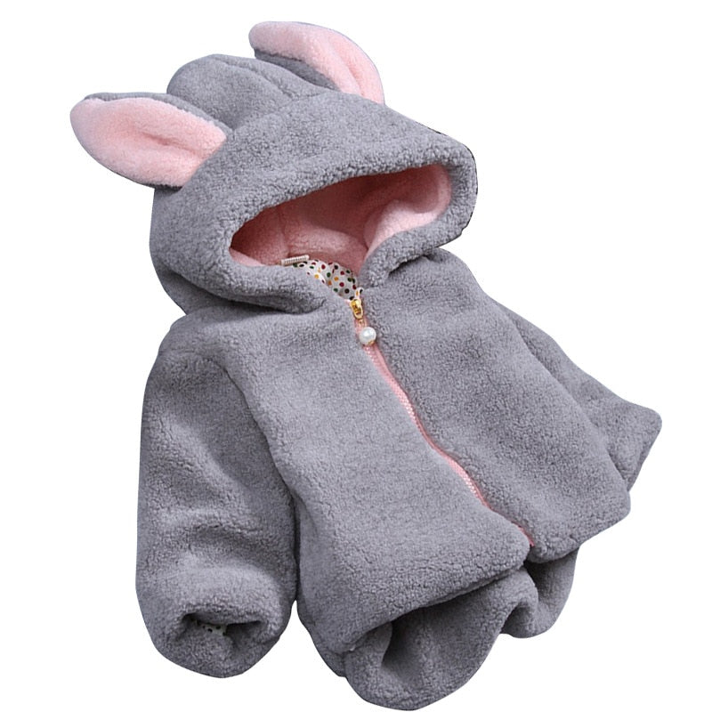 Toddler Girls Coat Winter Fashion Rabbit Thick Outwear 0-4 Years