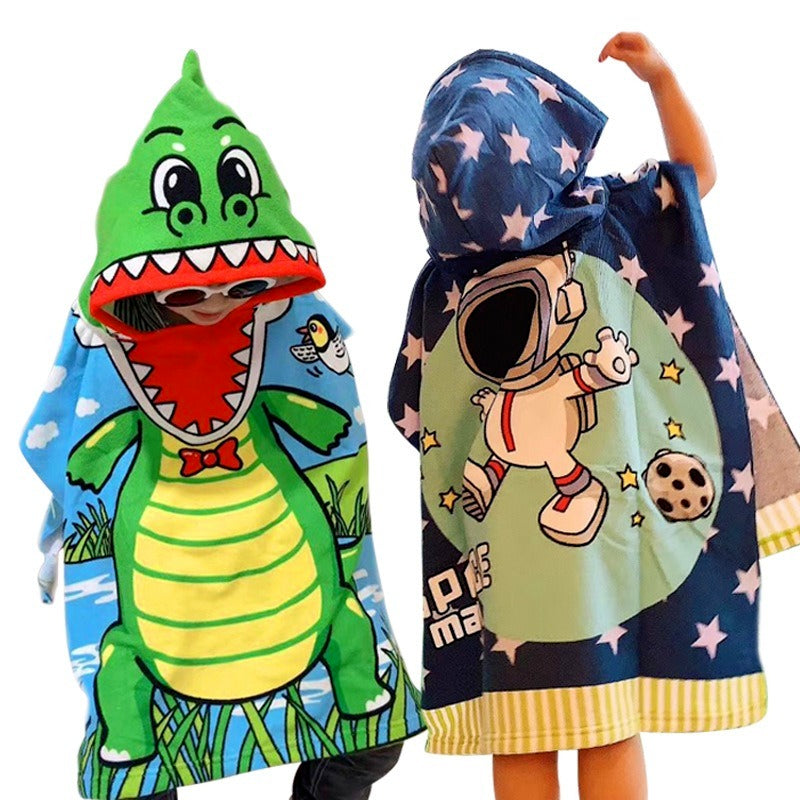Kids Baby Poncho Towel Gym Sports Hooded Mermaid Baby Bathrobe Pajamas