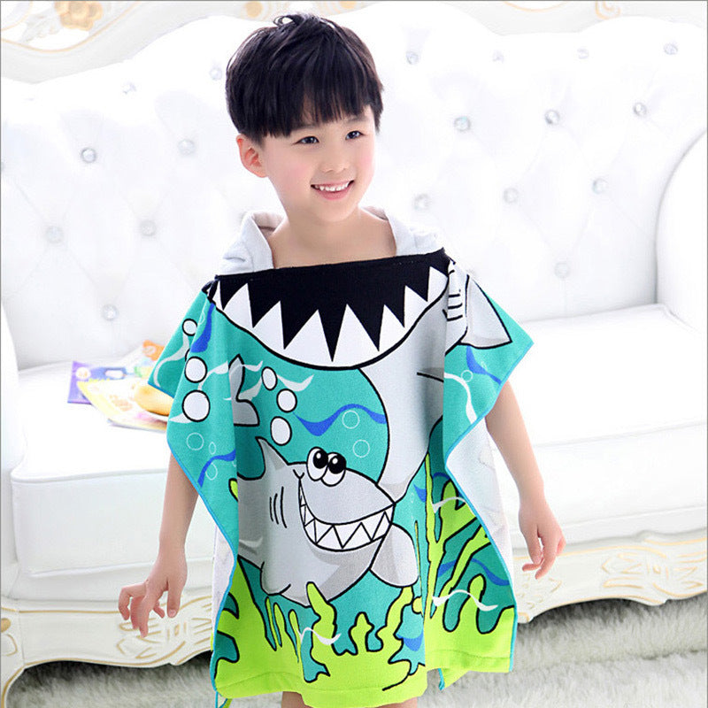 Kids Baby Poncho Towel Gym Sports Hooded Mermaid Baby Bathrobe Pajamas