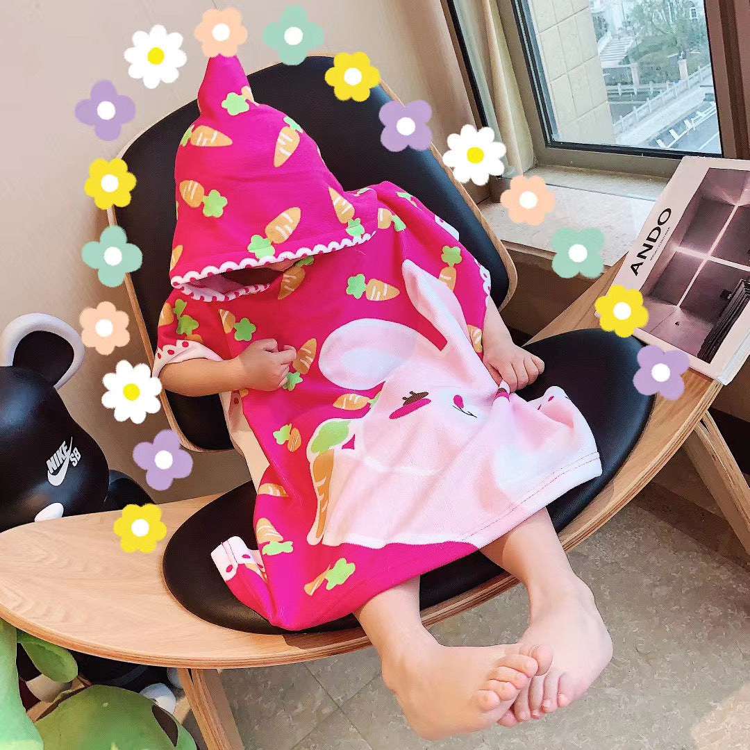 Kids Baby Poncho Towel Gym Sports Hooded Mermaid Baby Bathrobe Pajamas