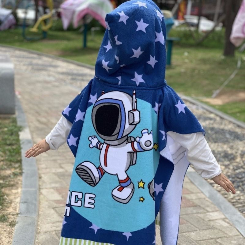 Kids Baby Poncho Towel Gym Sports Hooded Mermaid Baby Bathrobe Pajamas