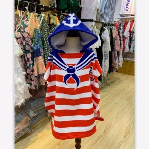 Kids Baby Poncho Towel Gym Sports Hooded Mermaid Baby Bathrobe Pajamas