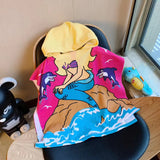 Kids Baby Poncho Towel Gym Sports Hooded Mermaid Baby Bathrobe Pajamas