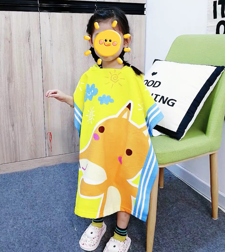 Kids Baby Poncho Towel Gym Sports Hooded Mermaid Baby Bathrobe Pajamas