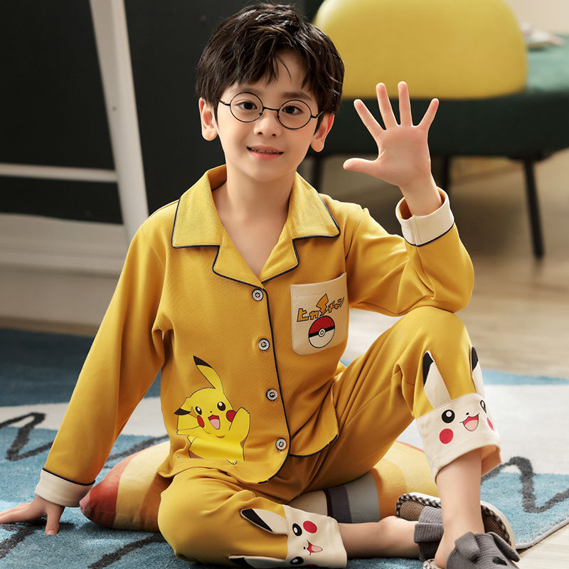 Kid Boy Home Suit Pure Cotton Long Sleeve Spring Pajamas