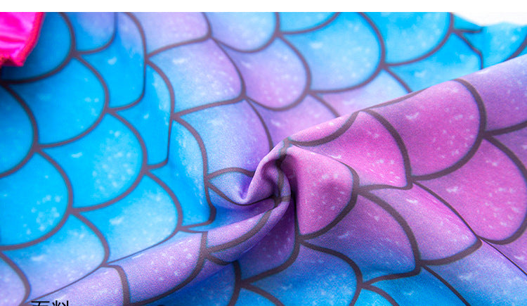 Kid Girls Swimsuit Suspender Mermaid One-piece Swimwear