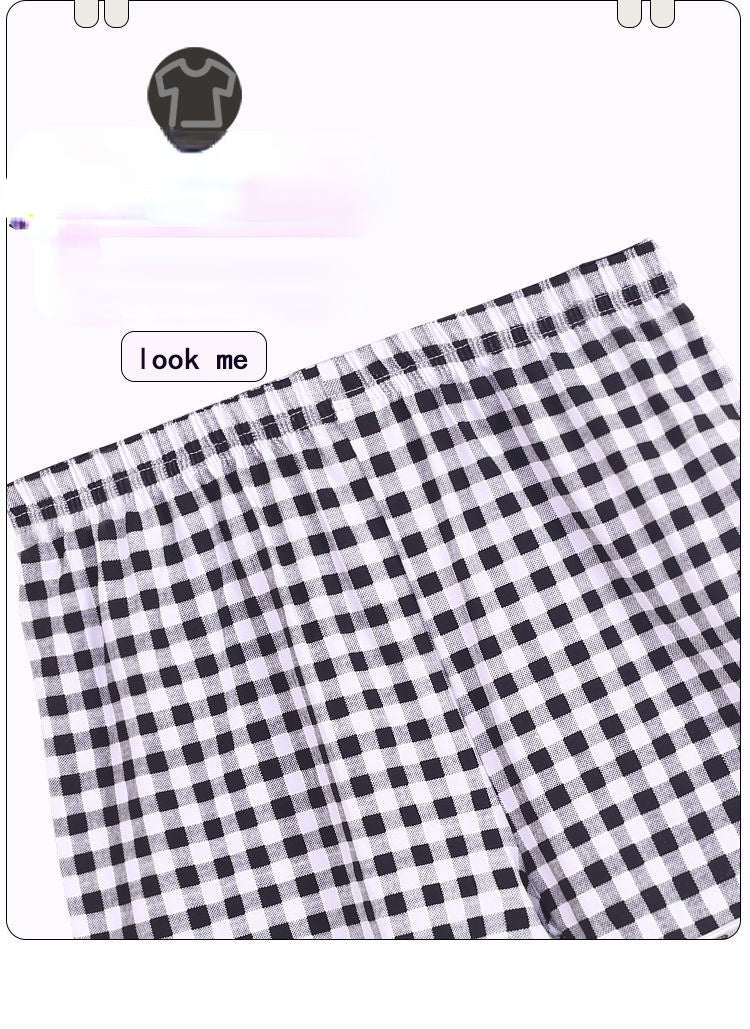 Kid Boys Home Ice Silk Pajamas Summer Thin Short Sleeve Suit Set