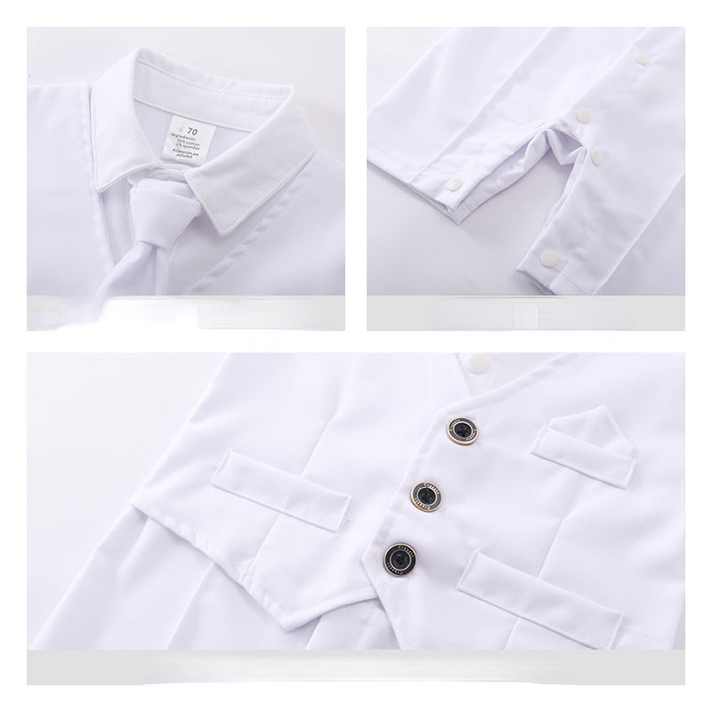 Baby Boy Suit Gentleman Short Sleeve Climbing Suit Rompers