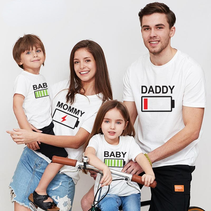 Family Matching Mother-daughter Short Sleeve T-shirt Cartoon Summer Tops