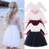 Summer Kids Little Girls Princess Baby Girl  Flower Lace Tutu Dress 1-6 Years - honeylives