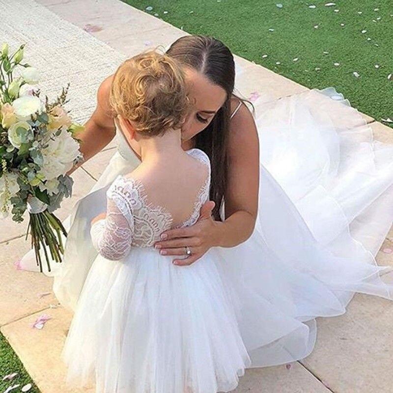 Summer Kids Little Girls Princess Baby Girl  Flower Lace Tutu Dress 1-6 Years - honeylives