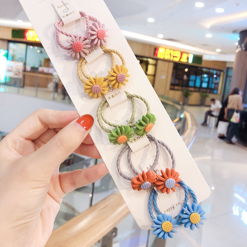 10Pcs/Set Kid Baby Cute Cartoon fruit Flower Elastic Hair Bands Lovely Accessories