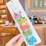 10Pcs/Set Kid Baby Cute Cartoon fruit Flower Elastic Hair Bands Lovely Accessories