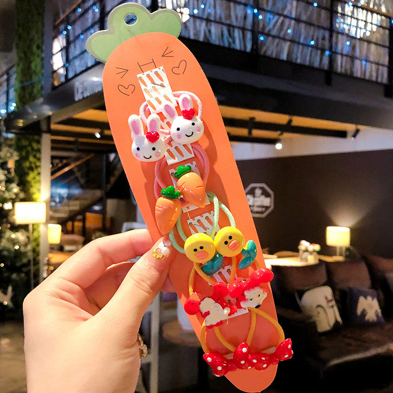 10Pcs/Set Kid Baby Cute Cartoon fruit Flower Elastic Hair Bands Lovely Accessories