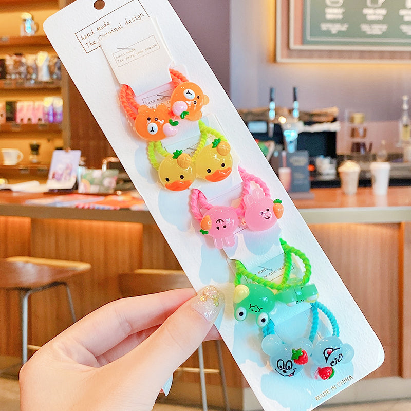 10Pcs/Set Kid Baby Cute Cartoon fruit Flower Elastic Hair Bands Lovely Accessories