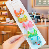 10Pcs/Set Kid Baby Cute Cartoon fruit Flower Elastic Hair Bands Lovely Accessories