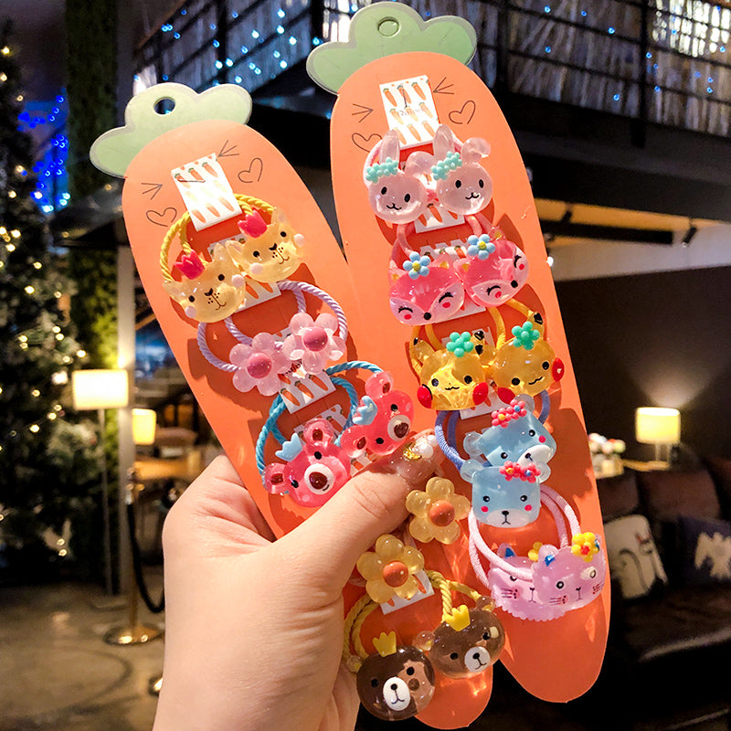 10Pcs/Set Kid Baby Cute Cartoon fruit Flower Elastic Hair Bands Lovely Accessories