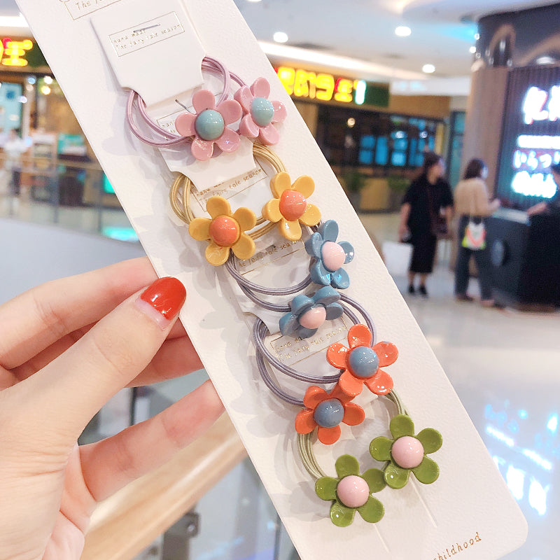 10Pcs/Set Kid Baby Cute Cartoon fruit Flower Elastic Hair Bands Lovely Accessories