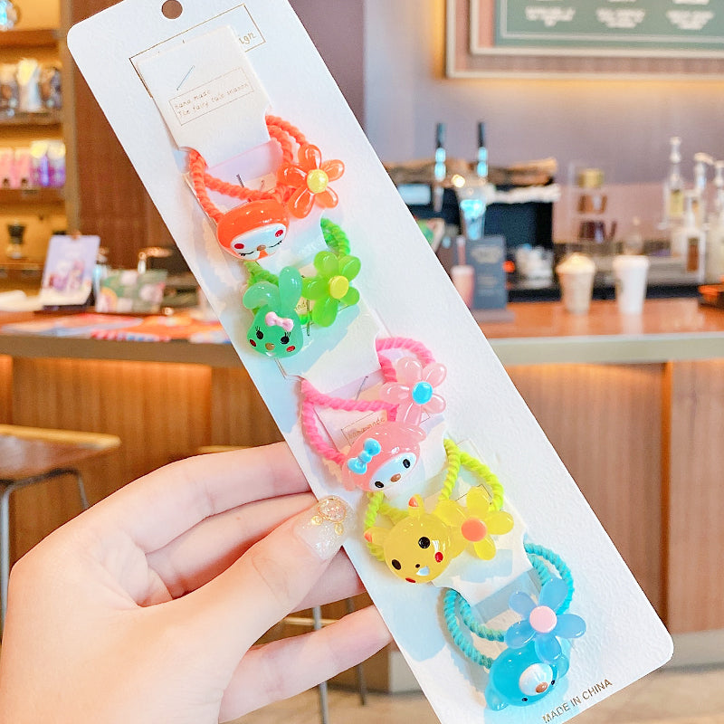 10Pcs/Set Kid Baby Cute Cartoon fruit Flower Elastic Hair Bands Lovely Accessories