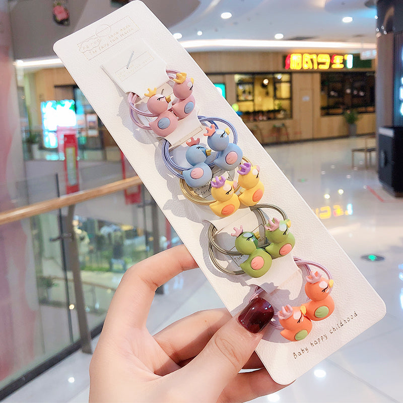 10Pcs/Set Kid Baby Cute Cartoon fruit Flower Elastic Hair Bands Lovely Accessories