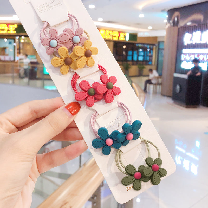 10Pcs/Set Kid Baby Cute Cartoon fruit Flower Elastic Hair Bands Lovely Accessories