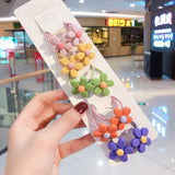 10Pcs/Set Kid Baby Cute Cartoon fruit Flower Elastic Hair Bands Lovely Accessories