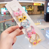 10Pcs/Set Kid Baby Cute Cartoon fruit Flower Elastic Hair Bands Lovely Accessories