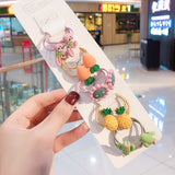 10Pcs/Set Kid Baby Cute Cartoon fruit Flower Elastic Hair Bands Lovely Accessories