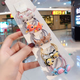 10Pcs/Set Kid Baby Cute Cartoon fruit Flower Elastic Hair Bands Lovely Accessories