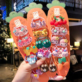 10Pcs/Set Kid Baby Cute Cartoon fruit Flower Elastic Hair Bands Lovely Accessories