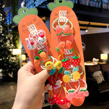 10Pcs/Set Kid Baby Cute Cartoon fruit Flower Elastic Hair Bands Lovely Accessories