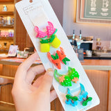 10Pcs/Set Kid Baby Cute Cartoon fruit Flower Elastic Hair Bands Lovely Accessories