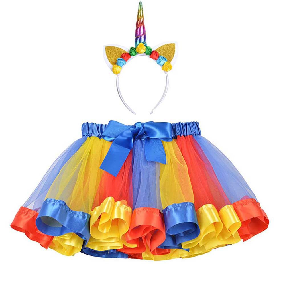 Kid Baby Girl Princess Rainbow Tutu Skirts