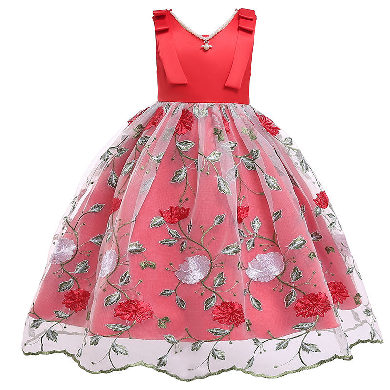 Kid Baby Girls Flower Lace Party Christmas Princess Gown Dresses
