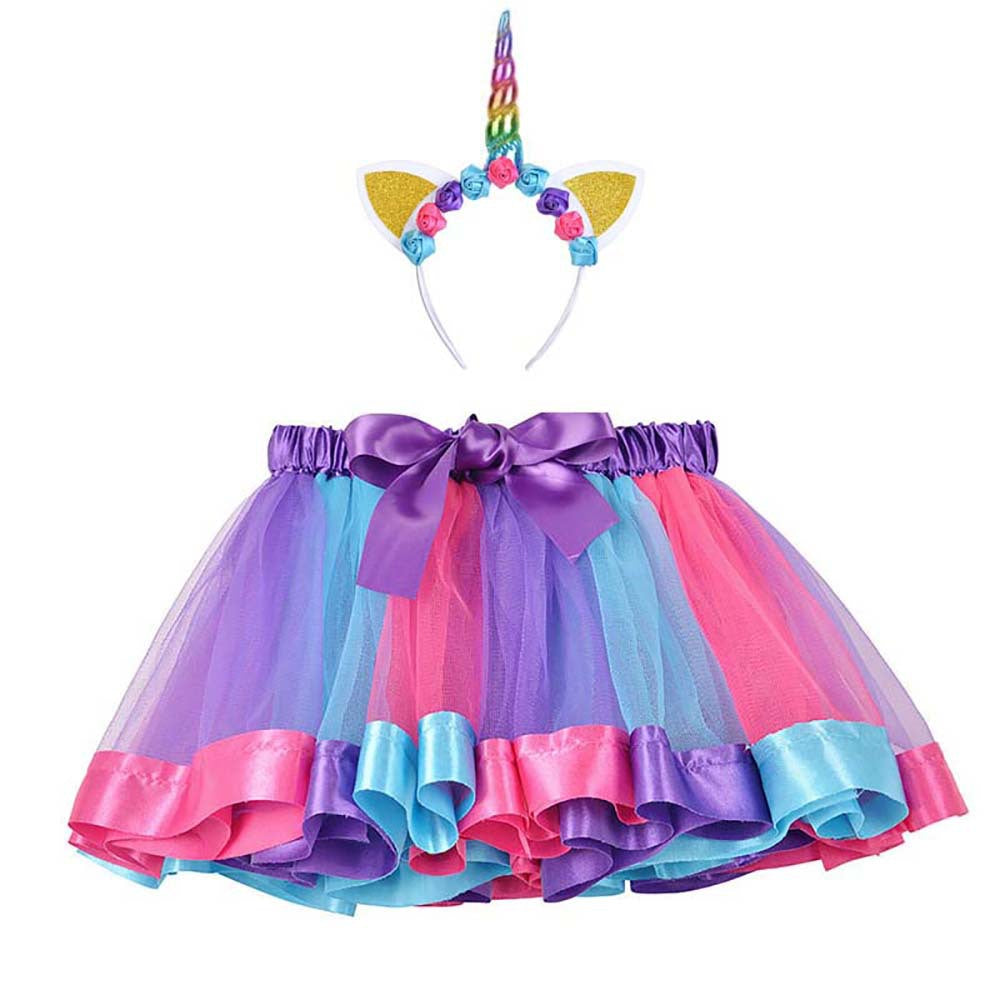 Kid Baby Girl Princess Rainbow Tutu Skirts