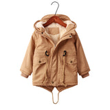 Kid Boys Plus Velvet Warm Dovetail Cotton Coat