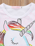 Toddler Kids Baby Girls Cartoon Unicorn Long Sleeve Tops T-shirt