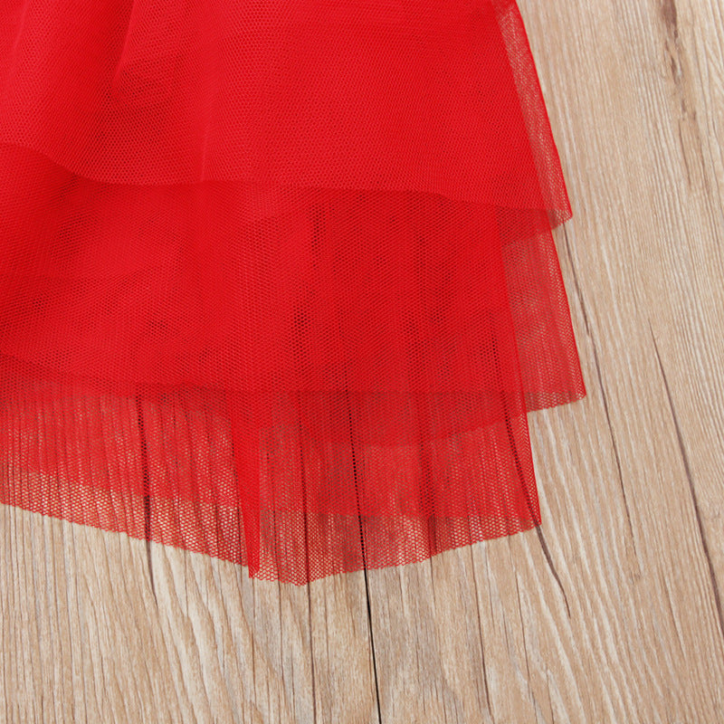 Baby Girl Sleeveless Puffy Striped Ins Star Independence Dress