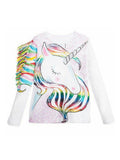 Toddler Kids Baby Girls Cartoon Unicorn Long Sleeve Tops T-shirt