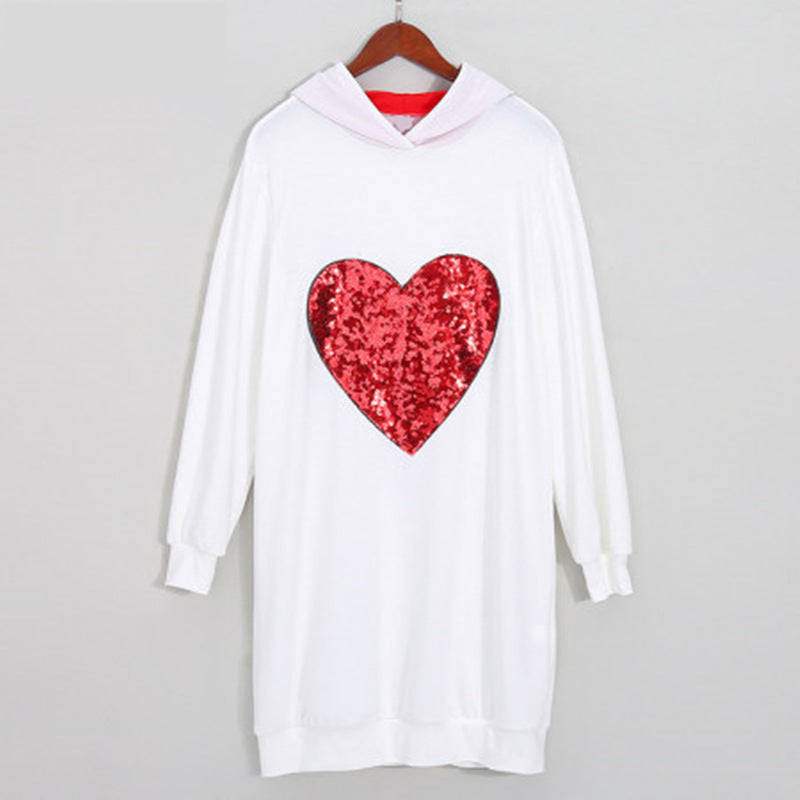 Family Matching Heart-shaped Hooded Parent-child Shirts