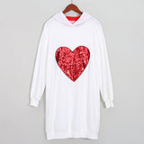 Family Matching Heart-shaped Hooded Parent-child Shirts