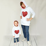Family Matching Heart-shaped Hooded Parent-child Shirts
