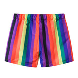 Summer Kids Boy Swimwear Fashion Striped Print Holiday Swimsuit
